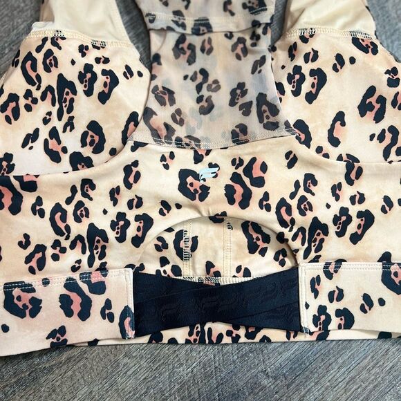 Fabletics On-The- Go Large Leopard Print Sports Bra with Cut Out - Picture 6 of 9